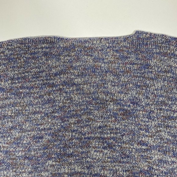 J Crew Women's Medium Blue Heather Marled Long Flared Sleeve V Neck Sweater - Picture 11 of 12